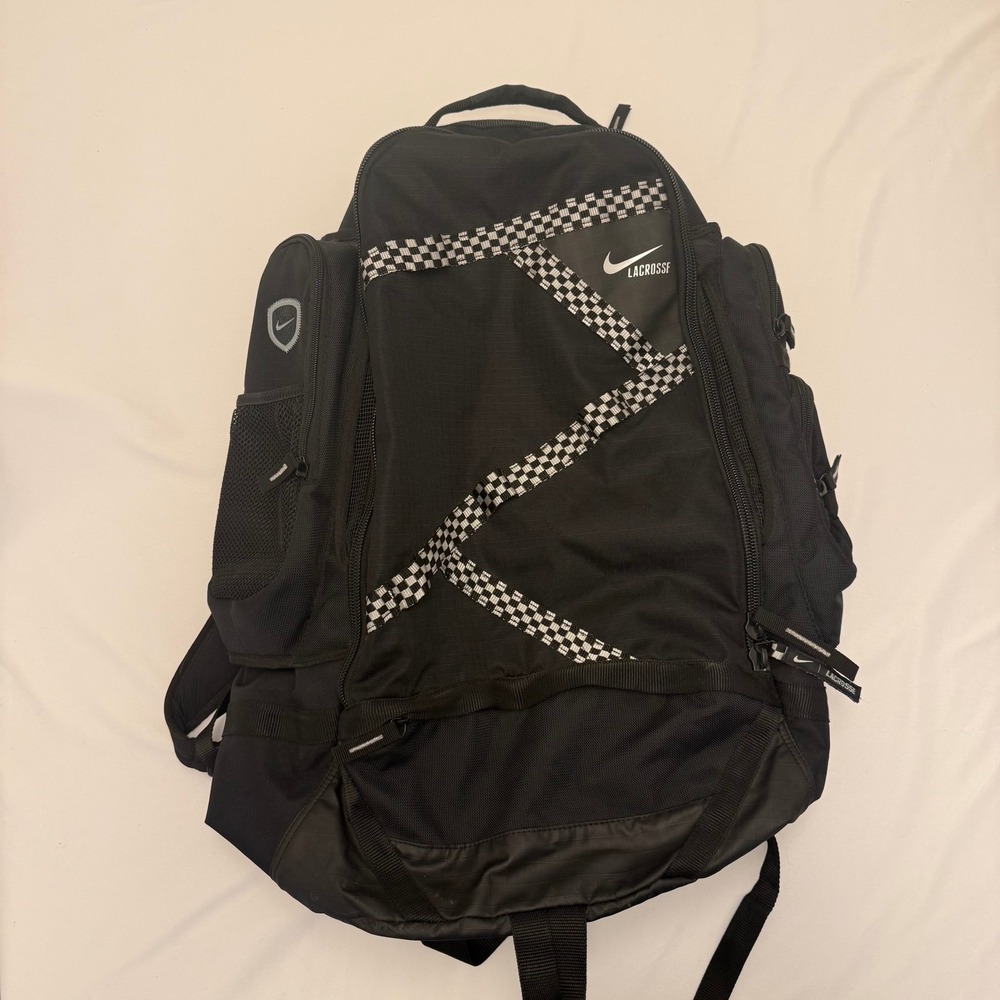 Nike Lacrosse Face-Off Game Day Black XL Multi Pocket Equipment Backpack